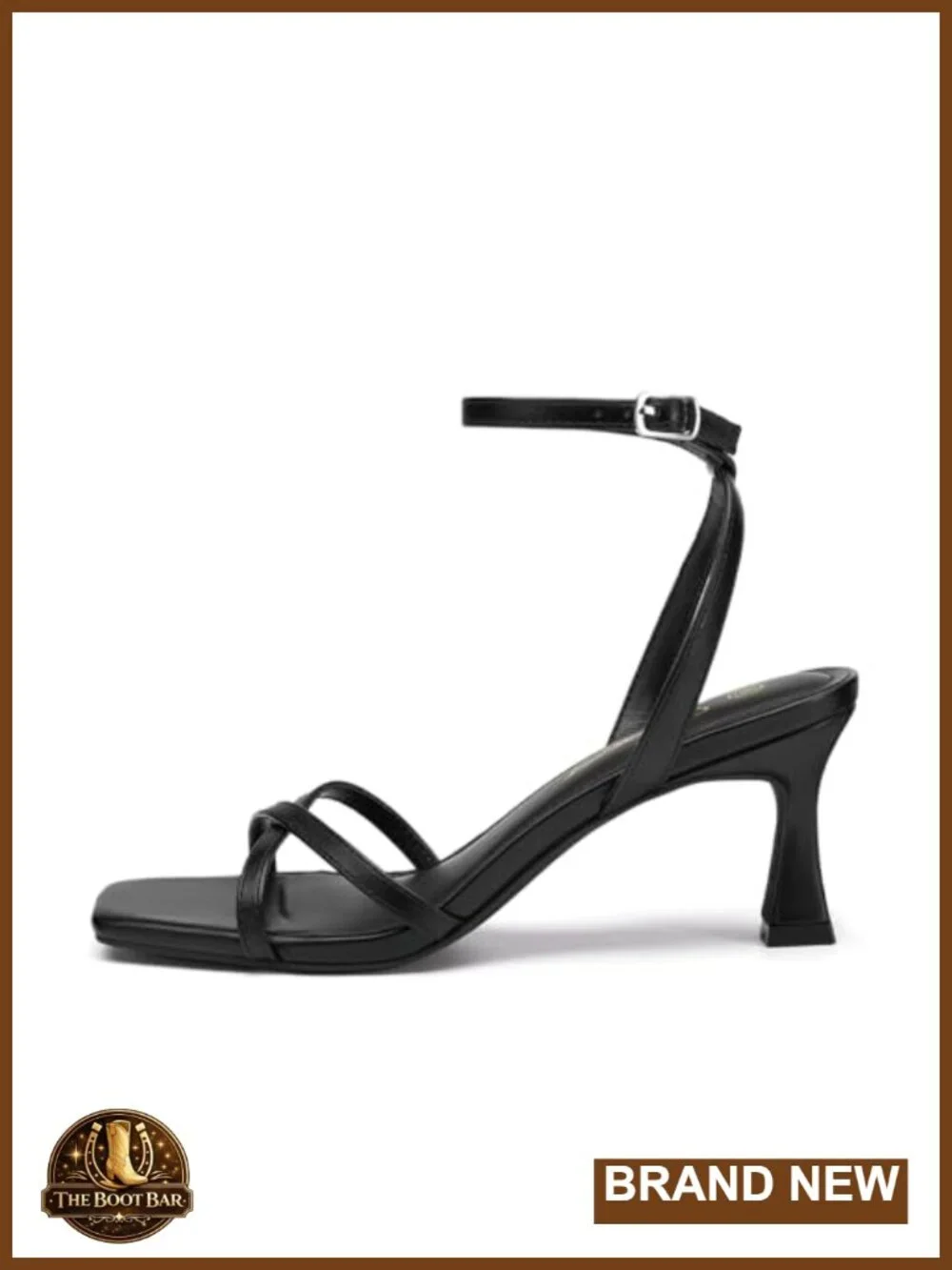 Kitten Heels Square Open Toe Strappy Heels for Women Prom Bridal